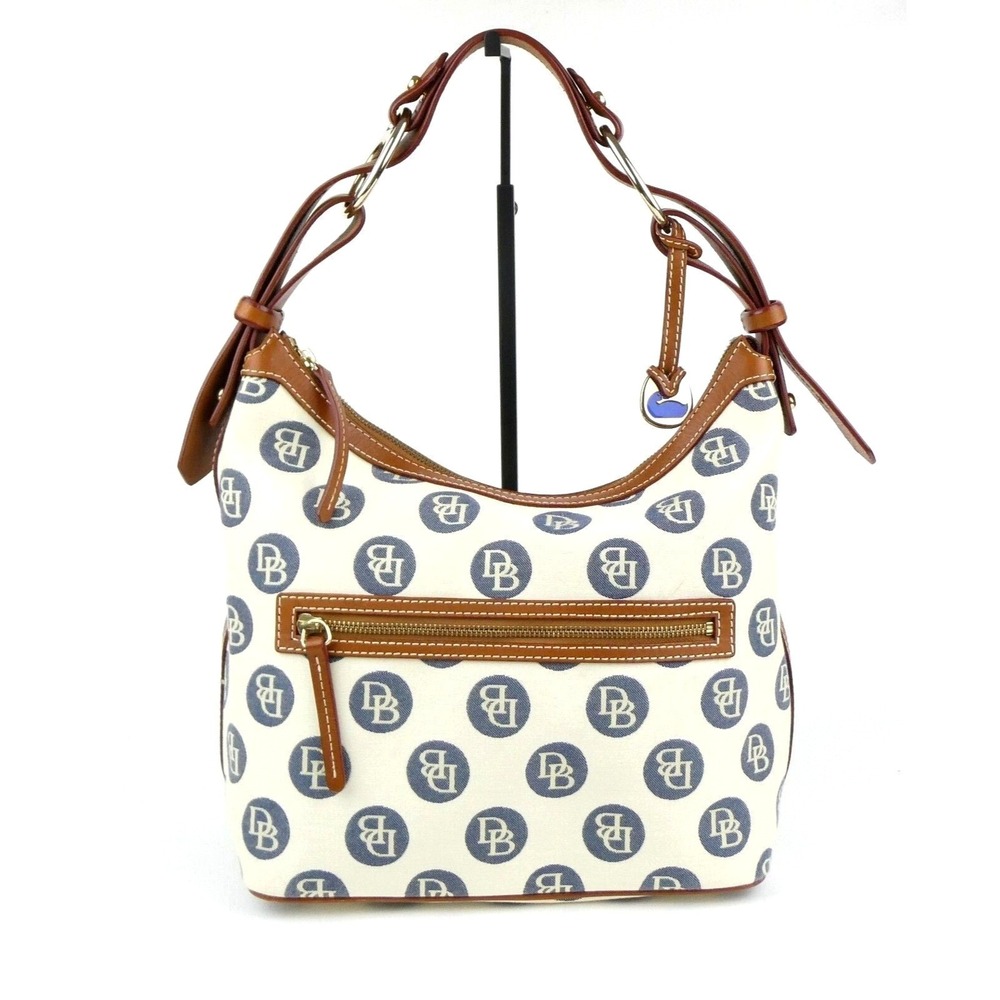 Dooney & Bourke Ivory Navy Medallions Hobo Shoulder Bag